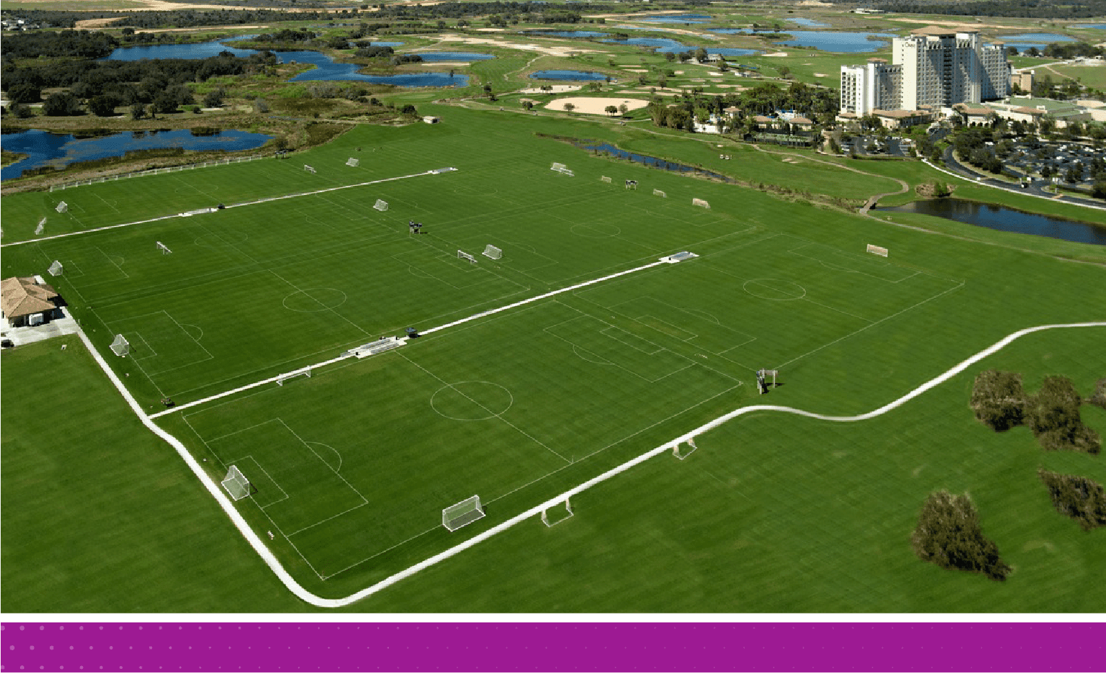 Aerial view of soccer fields at a Kissimmee venue from the PSS event archive
